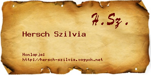 Hersch Szilvia névjegykártya
